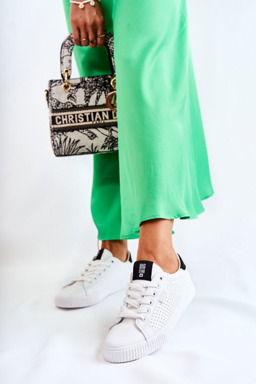 Baskets en cuir naturel BIG STAR HH274071 Couleur blanc-noir