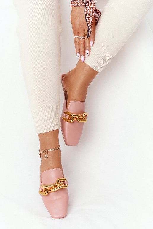 Chaussons roses à talons et chaîne Call On Me Chaussons roses à talons et chaîne Call On Me