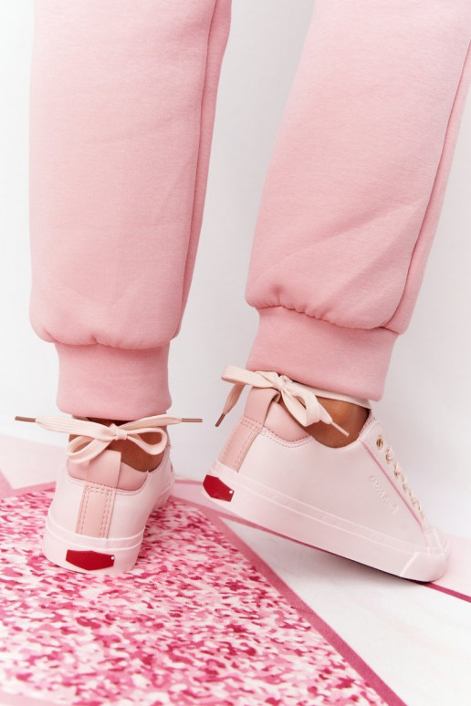 Baskets en cuir naturel CROSS JEANS HH2R4004C couleur rose Baskets en cuir naturel CROSS JEANS HH2R4004C couleur rose