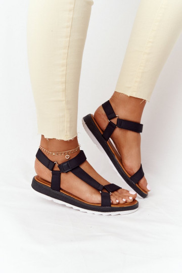 Sandales pour femmes à semelles en caoutchouc de couleur noire Stranger 2