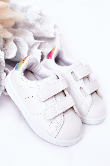 Baskets enfant à fermetures adhésives Couleur blanc-arc-en-ciel Cute Girl 2