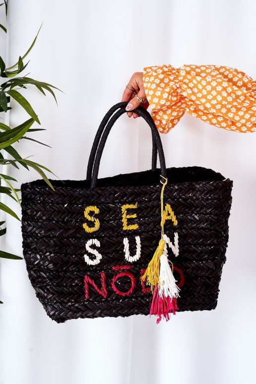 Sac à main de plage tressé NOBO XK0410 noir