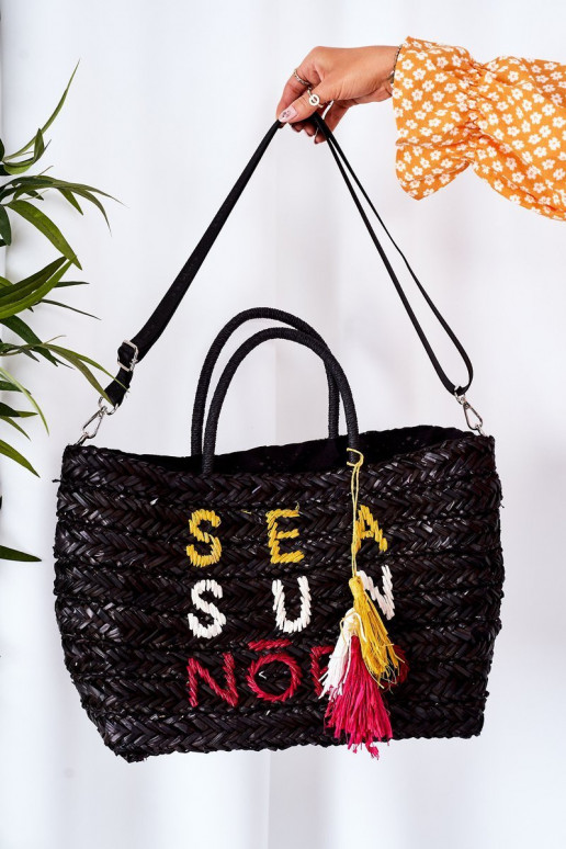 Sac à main de plage tressé NOBO XK0410 noir