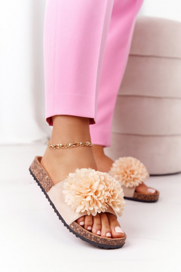 Chaussons beiges Flowerbomb 2