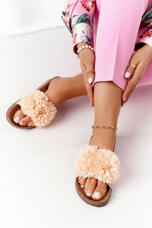 Chaussons beiges Flowerbomb