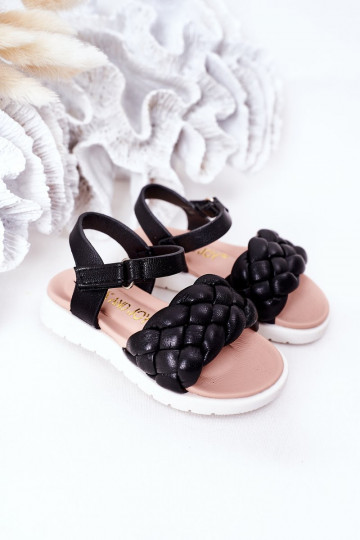 Sandales pour enfants de couleur noire Adella 2