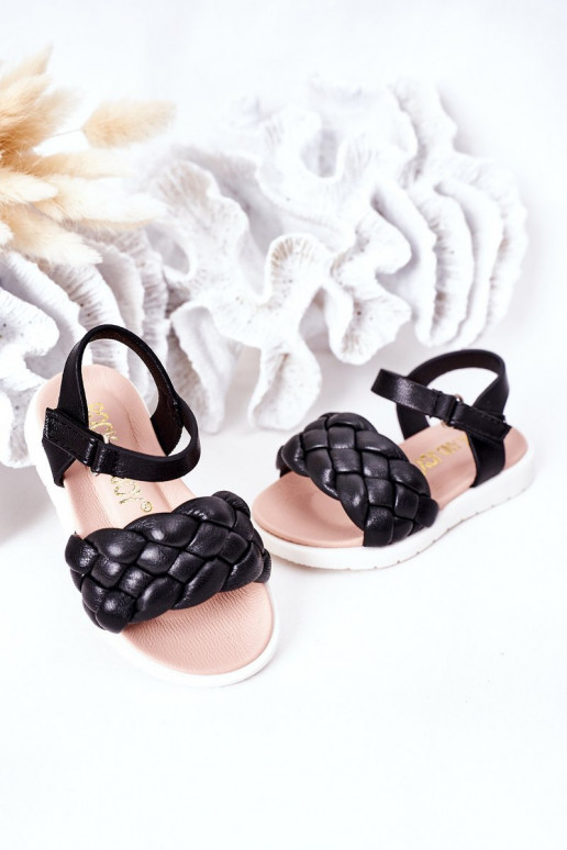 Sandales pour enfants de couleur noire Adella