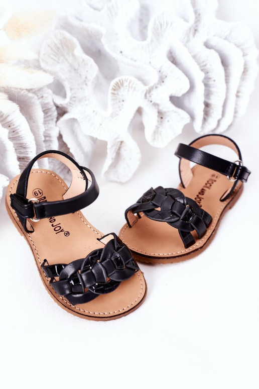 Sandales pour enfants avec imprimé serpent de couleur noire Baxlee