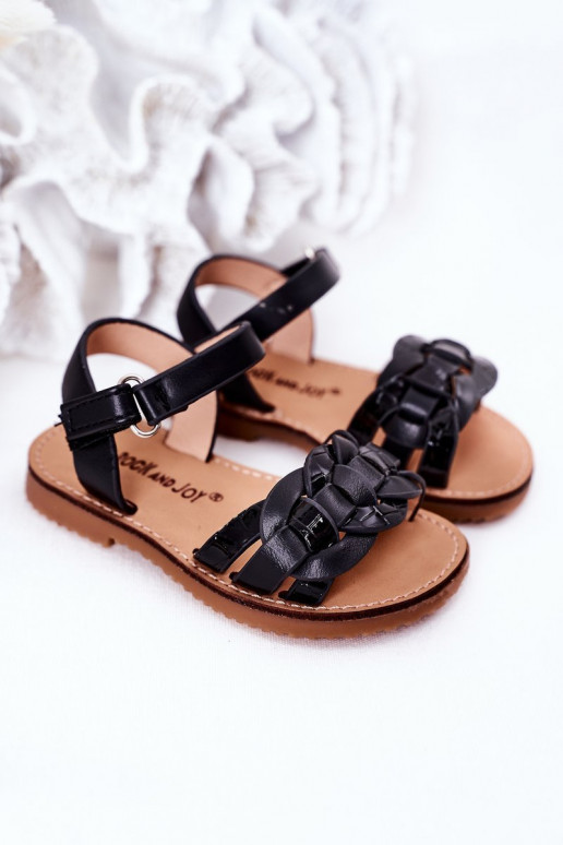 Sandales pour enfants avec imprimé serpent de couleur noire Baxlee