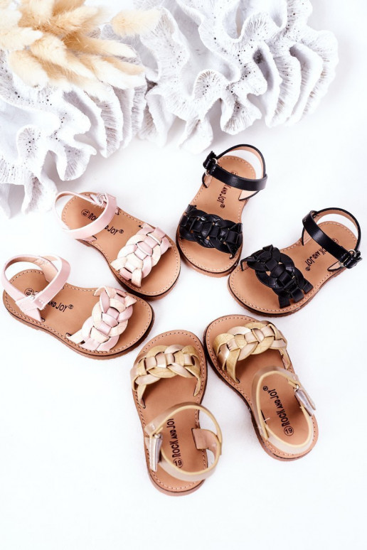 Sandales pour enfants avec imprimé serpent de couleur or Baxlee