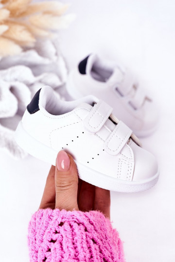 Baskets enfant à fermetures adhésives Coloris blanc-bleu foncé California