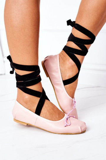 ballerines avec rubans Lu Boo rose