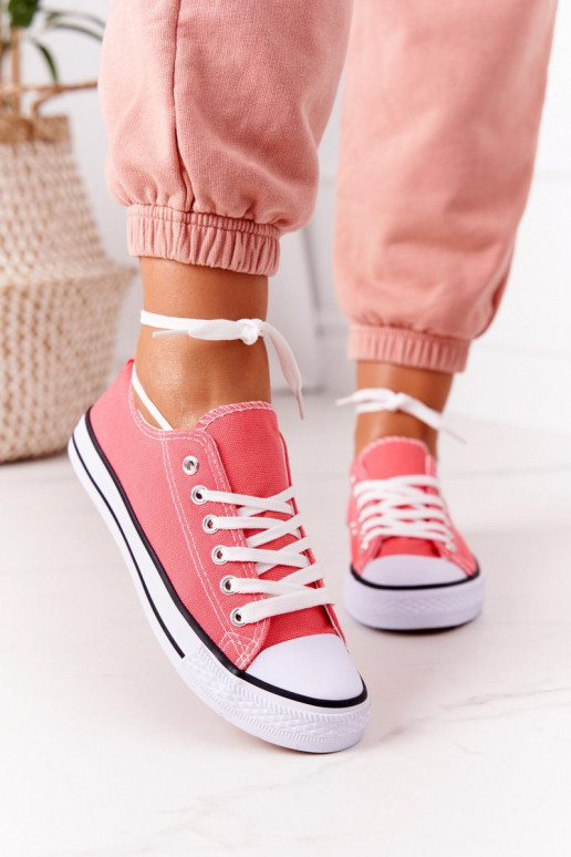 Chaussures décontractées modèle classique de couleur corail