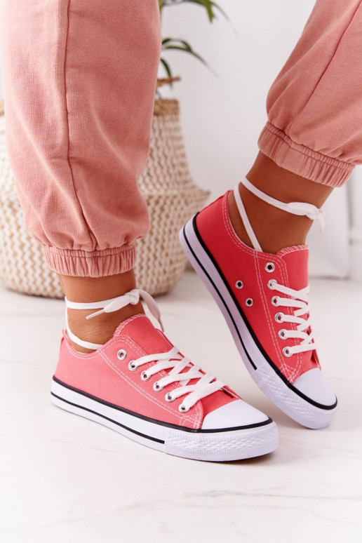 Chaussures décontractées modèle classique de couleur corail Chaussures décontractées modèle classique de couleur corail