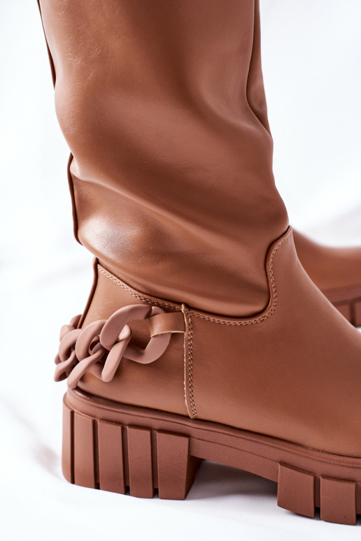 bottines marron avec chaînes Teardown bottines marron avec chaînes Teardown