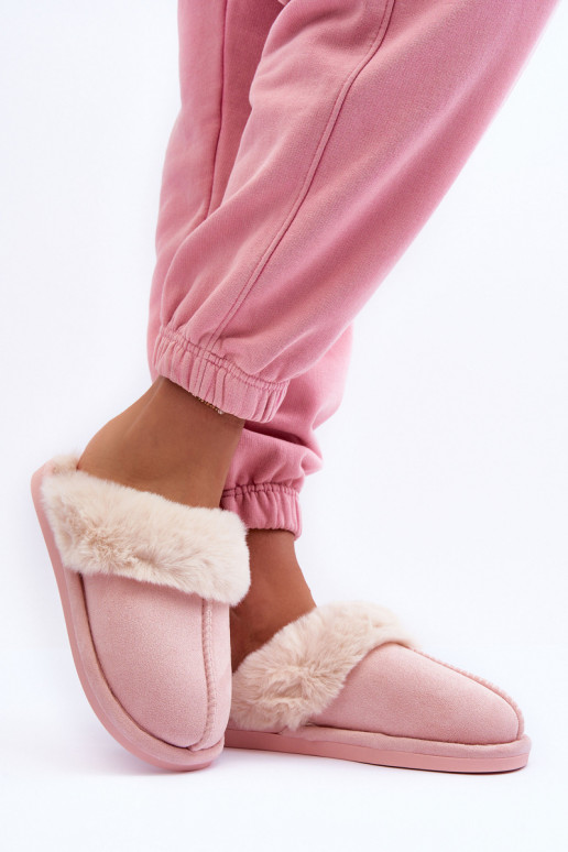 Chaussons avec fourrure rose Pinky