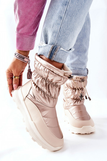 bottes de neige chauffées avec fermetures éclair de couleur dorée Starbone 2