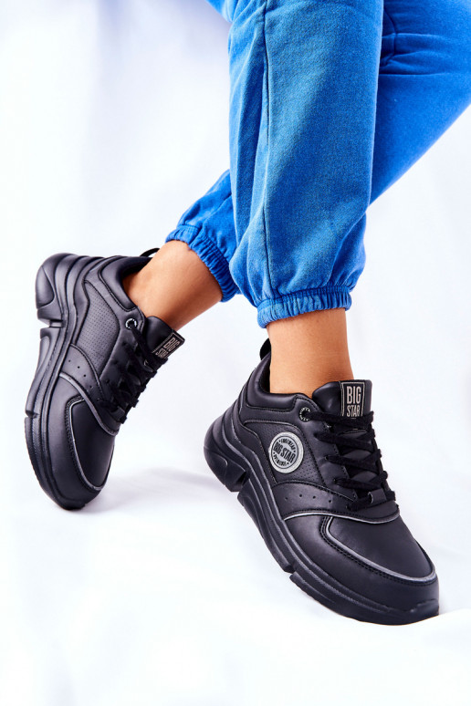 Chaussures de style sportif avec plateforme Big Star II274313 couleur noire Chaussures de style sportif avec plateforme Big Star II274313 couleur noire
