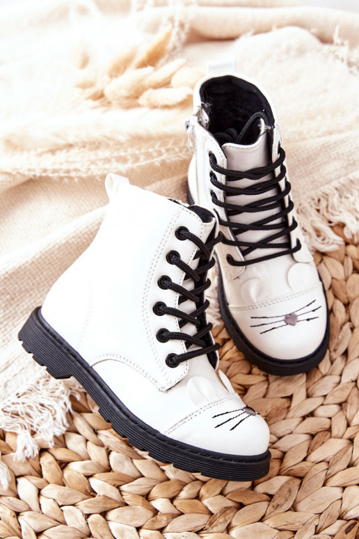 bottes chauffantes avec fermetures éclair en blanc Mousie