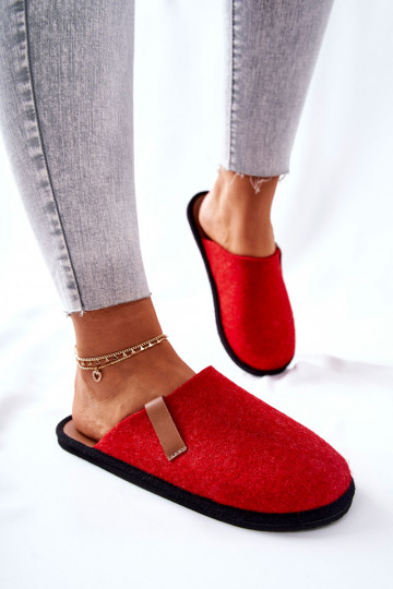 Chaussons faits maison II267002 couleur rouge-marron