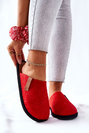 Chaussons faits maison II267002 couleur rouge-marron 2