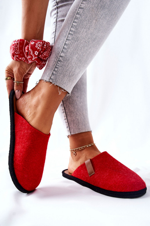 Chaussons faits maison II267002 couleur rouge-marron