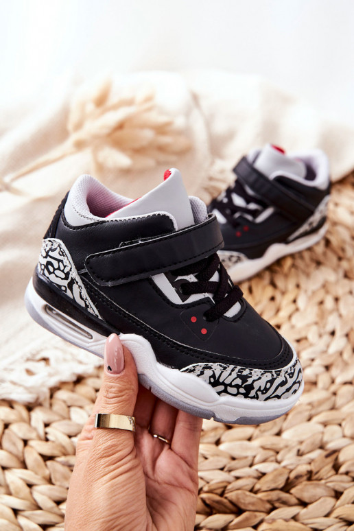 Baskets enfant Lin noir et rouge Baskets enfant Lin noir et rouge