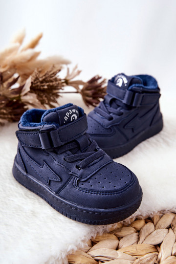 Chaussures de sport chauffées pour enfants de couleur bleu foncé Clafi