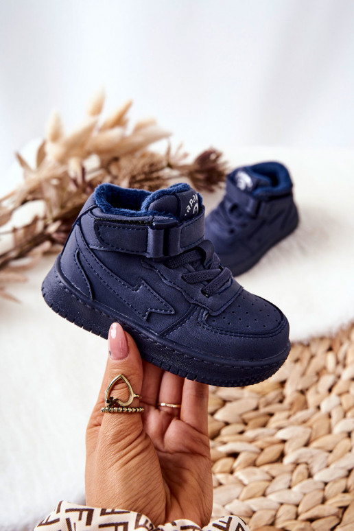 Chaussures de sport chauffées pour enfants de couleur bleu foncé Clafi Chaussures de sport chauffées pour enfants de couleur bleu foncé Clafi
