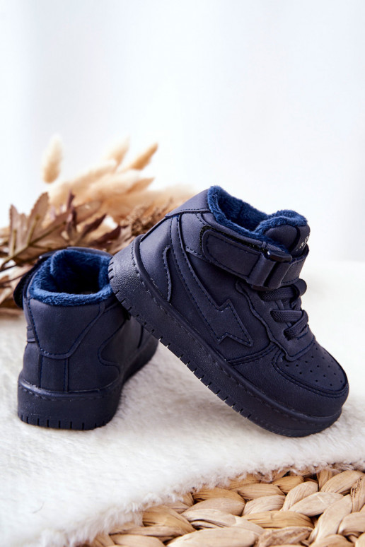 Chaussures de sport chauffées pour enfants de couleur bleu foncé Clafi Chaussures de sport chauffées pour enfants de couleur bleu foncé Clafi