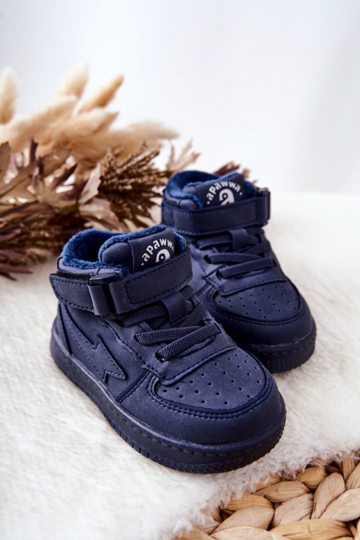 Chaussures de sport chauffées pour enfants de couleur bleu foncé Clafi