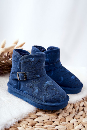 Bottines de neige enfant avec fourrure bleu foncé Kawai 2