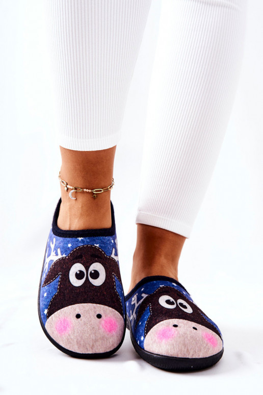 Chaussons chauffants couleur bleu Elodie