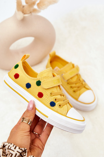 Chaussures décontractées pour enfants avec attaches adhésives BIG STAR JJ374056 couleur jaune