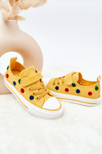 Chaussures décontractées pour enfants avec attaches adhésives BIG STAR JJ374056 couleur jaune 2
