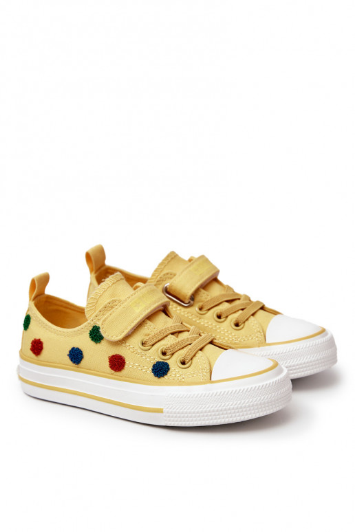 Chaussures décontractées pour enfants avec attaches adhésives BIG STAR JJ374056 couleur jaune