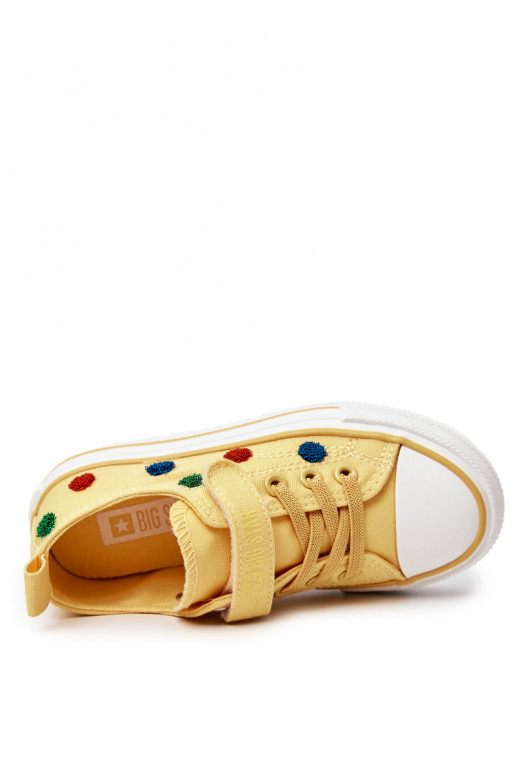 Chaussures décontractées pour enfants avec attaches adhésives BIG STAR JJ374056 couleur jaune Chaussures décontractées pour enfants avec attaches adhésives BIG STAR JJ374056 couleur jaune