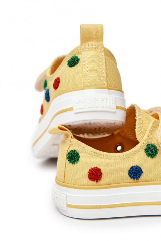 Chaussures décontractées pour enfants avec attaches adhésives BIG STAR JJ374056 couleur jaune Chaussures décontractées pour enfants avec attaches adhésives BIG STAR JJ374056 couleur jaune