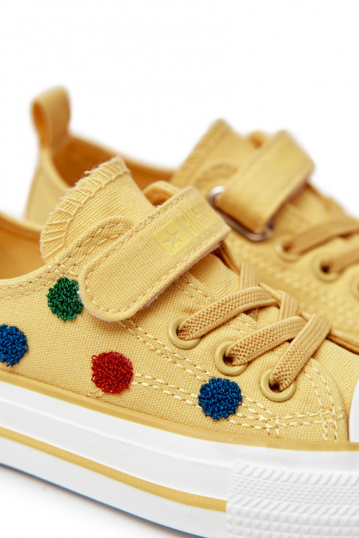 Chaussures décontractées pour enfants avec attaches adhésives BIG STAR JJ374056 couleur jaune