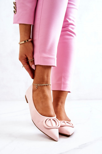 Ballerines pointues en daim Rose clair Neris