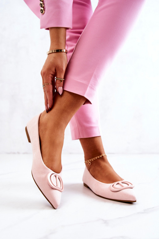 Ballerines pointues en daim Rose clair Neris Ballerines pointues en daim Rose clair Neris
