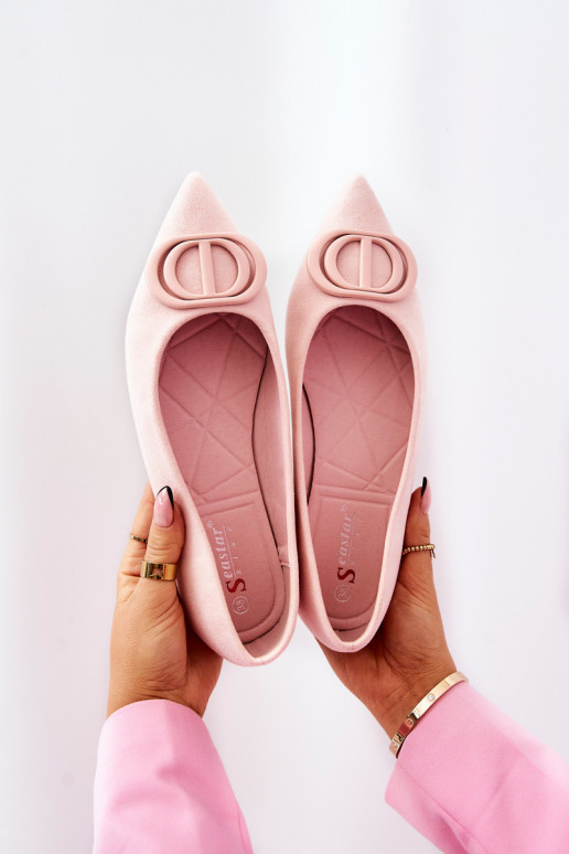 Ballerines pointues en daim Rose clair Neris Ballerines pointues en daim Rose clair Neris