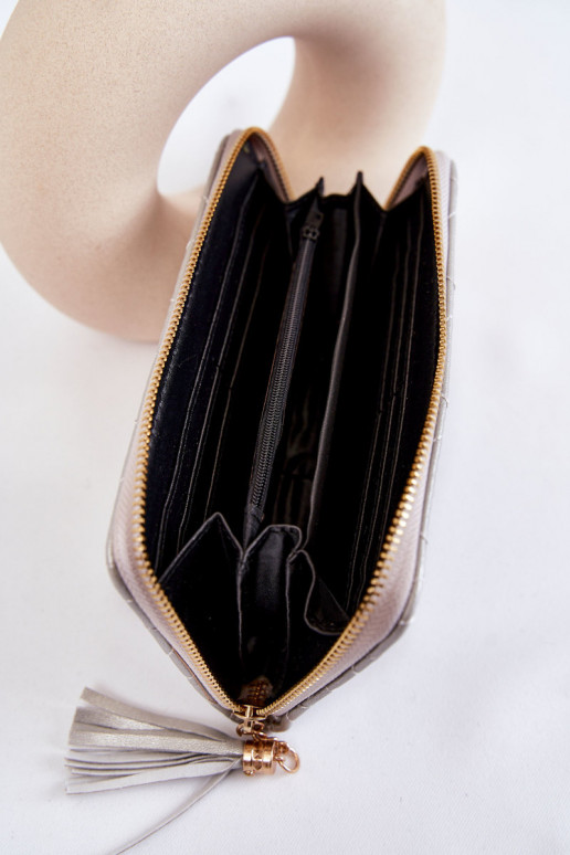 Grand Portefeuille Surpiqué Argent Jeffrey