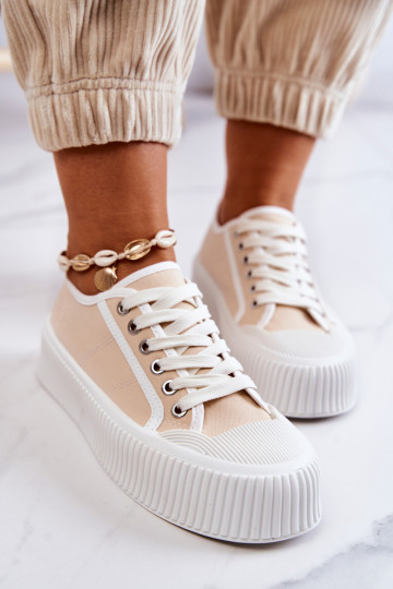 baskets à plateforme beige Mischa
