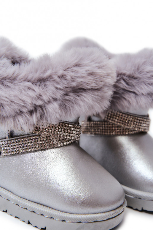 Bottes de neige pour enfants avec yeux scintillants de couleur argent Hollee
