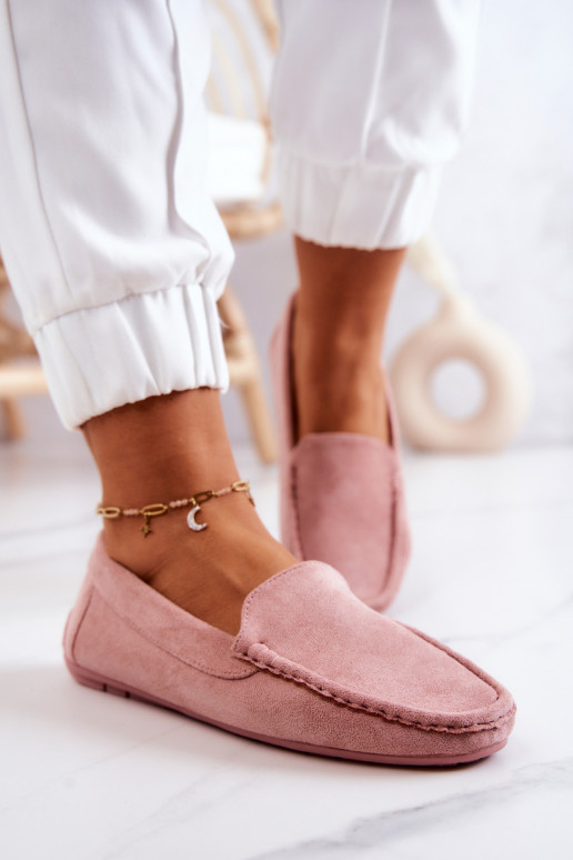 Mocassins en daim rose Morreno