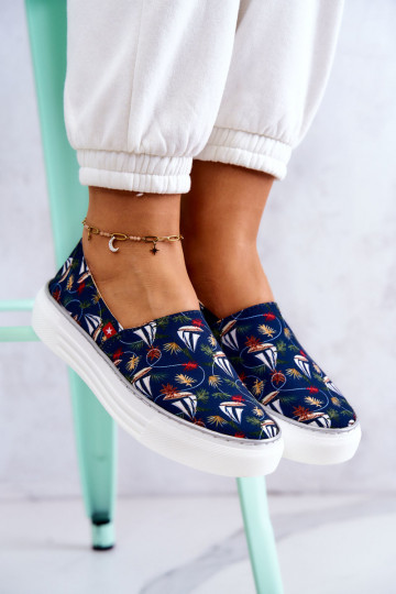 Baskets Slip On Memory Foam Big Star JJ276016 bleu foncé