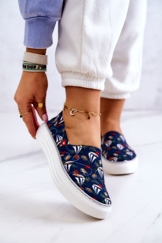 Baskets Slip On Memory Foam Big Star JJ276016 bleu foncé Baskets Slip On Memory Foam Big Star JJ276016 bleu foncé