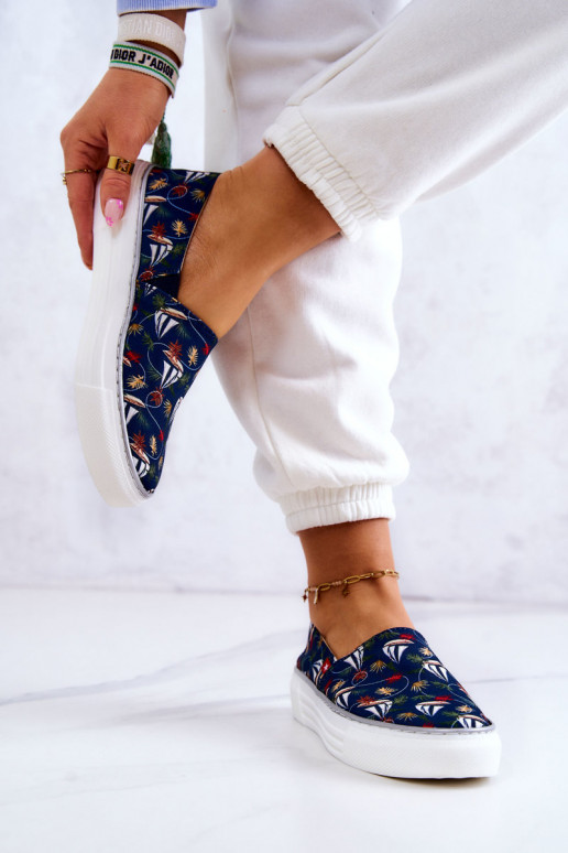 Baskets Slip On Memory Foam Big Star JJ276016 bleu foncé