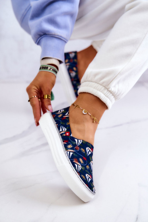 Baskets Slip On Memory Foam Big Star JJ276016 bleu foncé Baskets Slip On Memory Foam Big Star JJ276016 bleu foncé